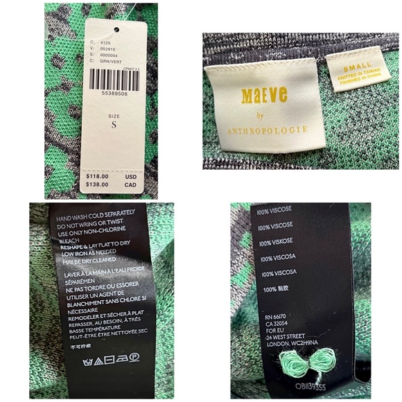 Anthropologie Maeve Green Knit Sweater Skirt S - Picture 8 of 8